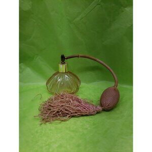 Vtg Perfume Bottle Pink Glass Bulb Atomizer with Tassel EMPTY Functional